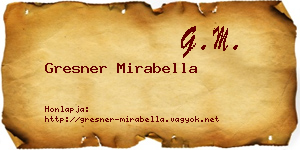 Gresner Mirabella névjegykártya